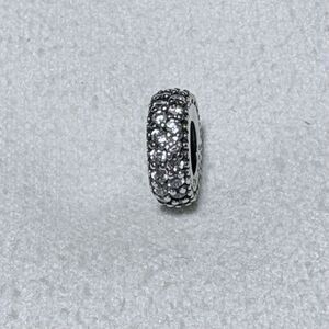 Authentic Pandora 925 Sterling Silver Clear Sparkle CZ Spacer Charm 791359CZ